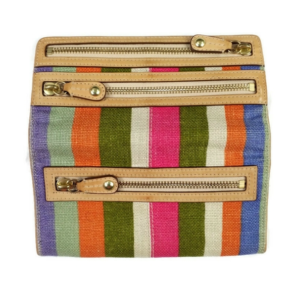 Coach 42567 Bonnie Hampton Legacy Multicolor Stripe Canvas & Leather Wallet Ret. - Picture 5 of 14
